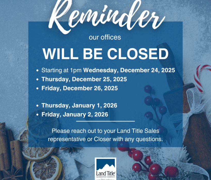 Holiday Office Closures
